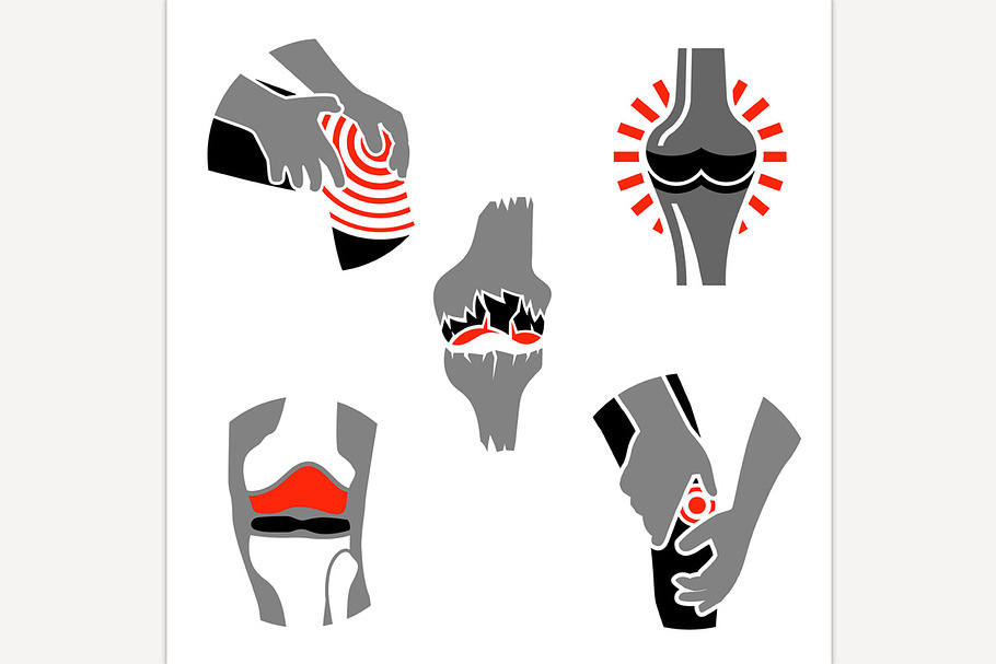 Osteoarthritis icon set