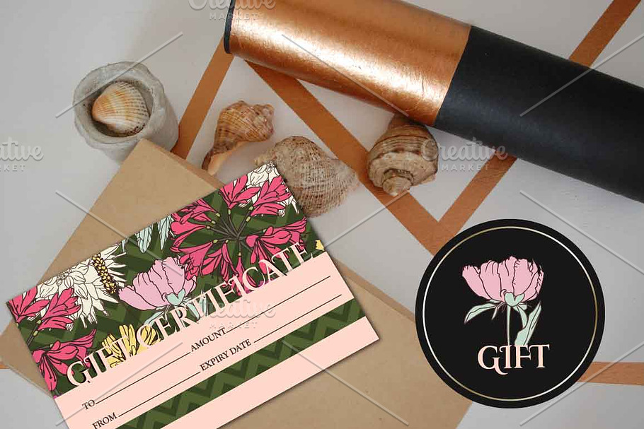 Gift Certificate Nature designVector in Card Templates - product preview 8