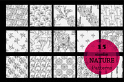 Set of 15 Floral Patterns. Vector