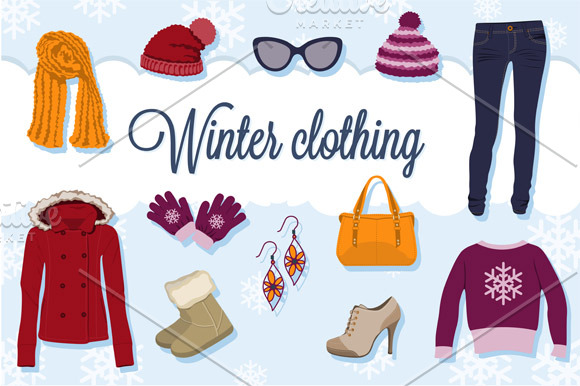 Winter Clothing Collection | Custom-Designed Graphic Objects ~ Creative ...