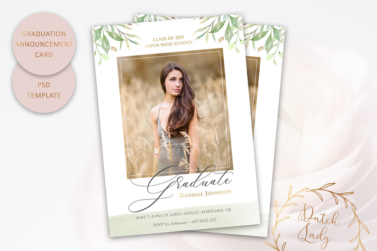 PSD Graduation Announcement Card #1 in Card Templates - product preview 8