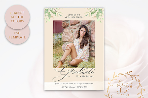 PSD Graduation Announcement Card #1 in Card Templates - product preview 2