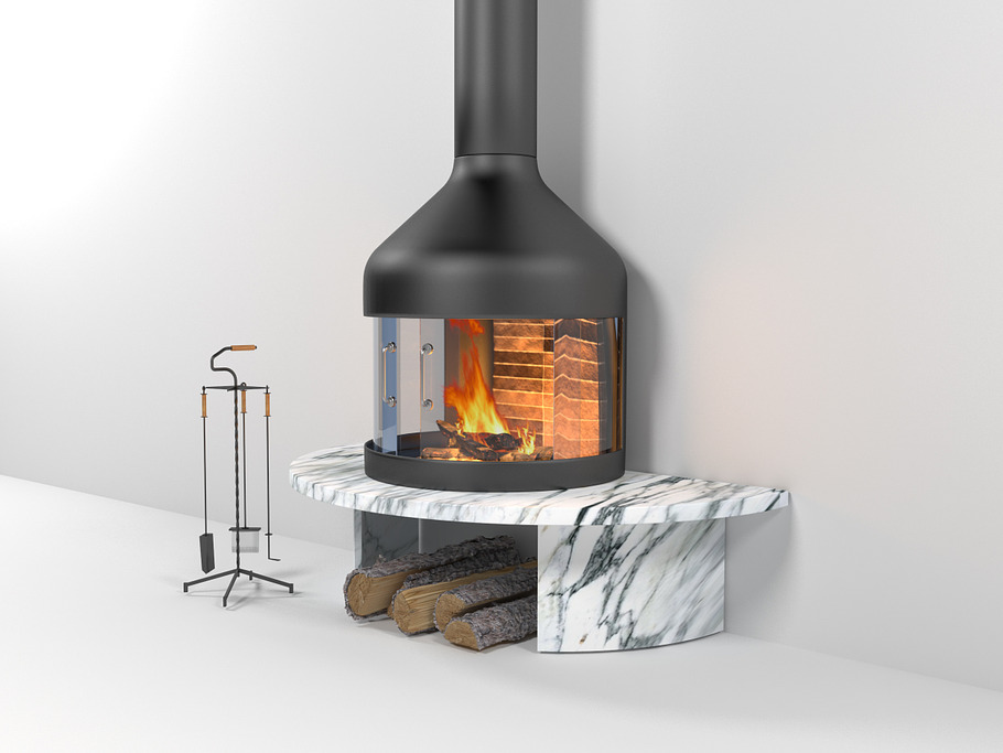 Fireplace 0609 in Appliances - product preview 5
