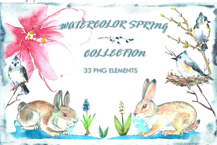 Watercolor spring collection.
