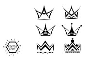 Set of silhouettes of crowns
