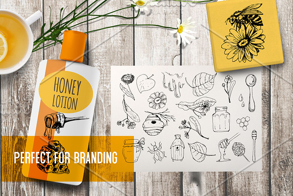 Beekeeping. Hand drawn ink set in Objects - product preview 3