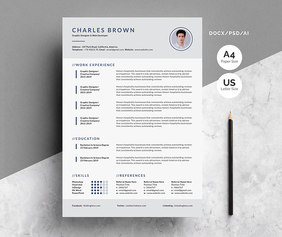 Resume & Cover Letter in Letter Templates - product preview 1