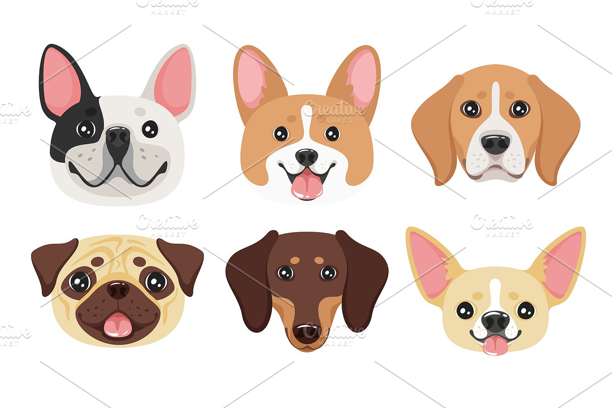 dog pet head icon in Illustrations - product preview 8
