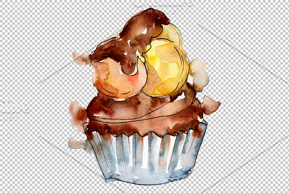 Dessert friday Watercolor png in Illustrations - product preview 3
