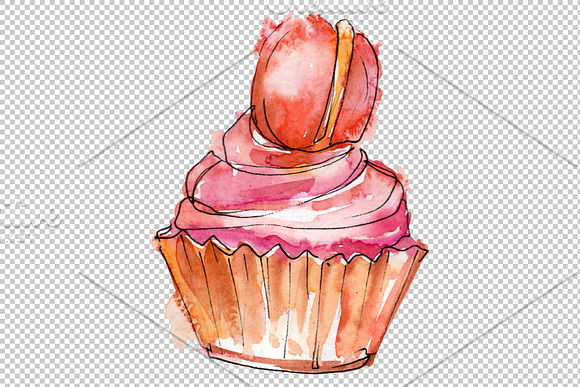 Dessert friday Watercolor png in Illustrations - product preview 4
