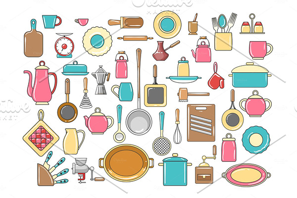 Rustic kitchen utensils set