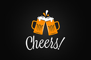 Beer cheers banner. Cheers lettering