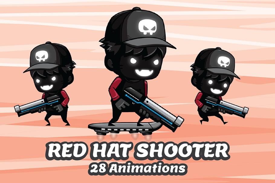 2D Game Asset - Shadow Shooter Boy in Illustrations - product preview 8