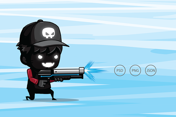 2D Game Asset - Shadow Shooter Boy in Illustrations - product preview 1