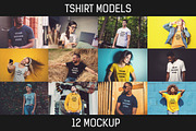 12 PSD Tshirt Mockup Pack #2