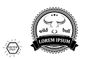 label with the silhouette of a bull