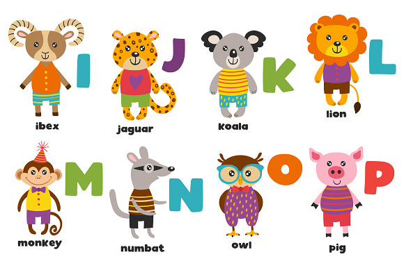 alphabet with cute animals in Illustrations - product preview 2