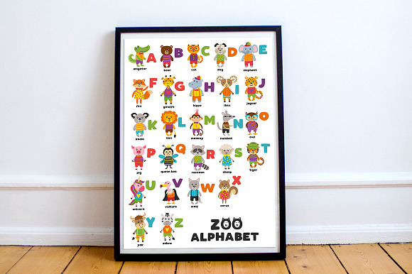 alphabet with cute animals in Illustrations - product preview 4
