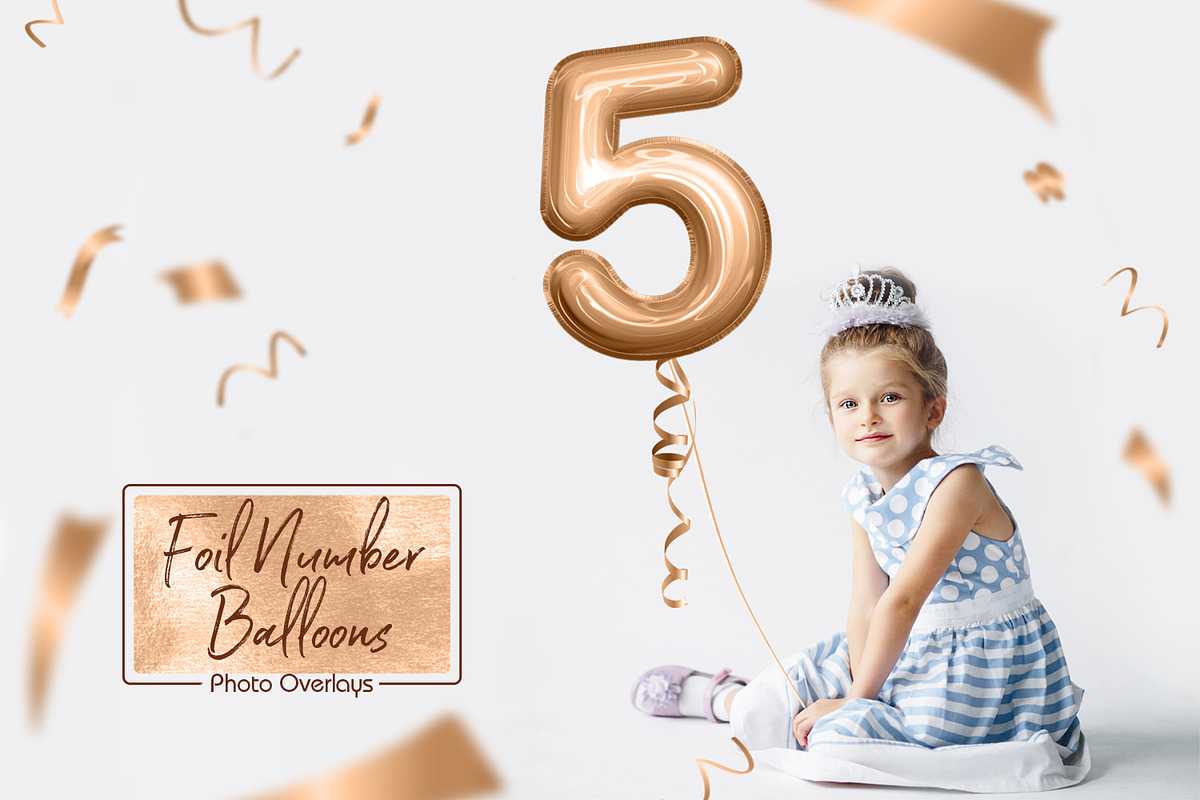 Foil Number Balloons Photo Overlays in Add-Ons - product preview 8