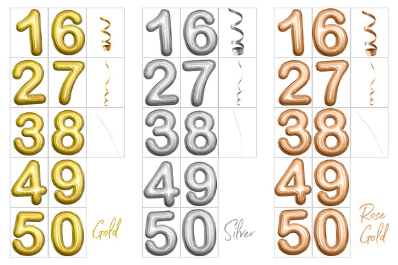 Foil Number Balloons Photo Overlays in Add-Ons - product preview 1
