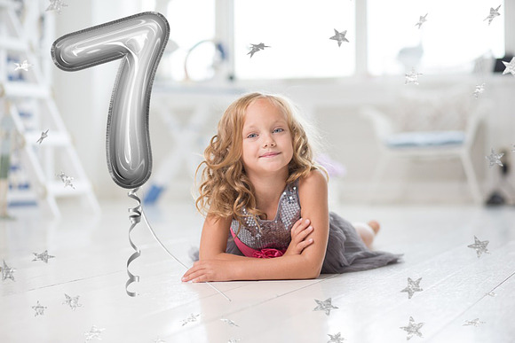 Foil Number Balloons Photo Overlays in Add-Ons - product preview 2