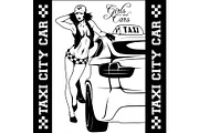 Girl and City Car - taxi driver