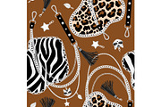 Tiger chains seamless pattern