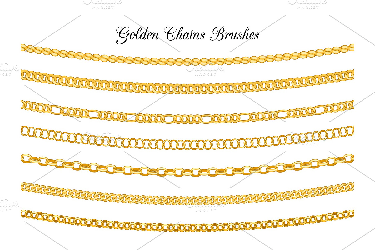 Golden chains brushes in Objects - product preview 8