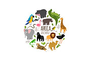 Cartoon african animals printable
