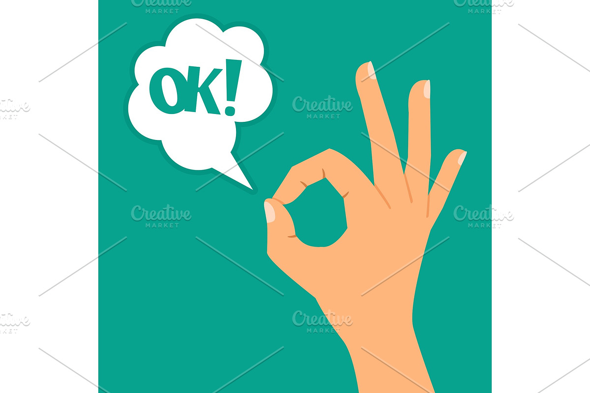Hand showing OK sign in Illustrations - product preview 8