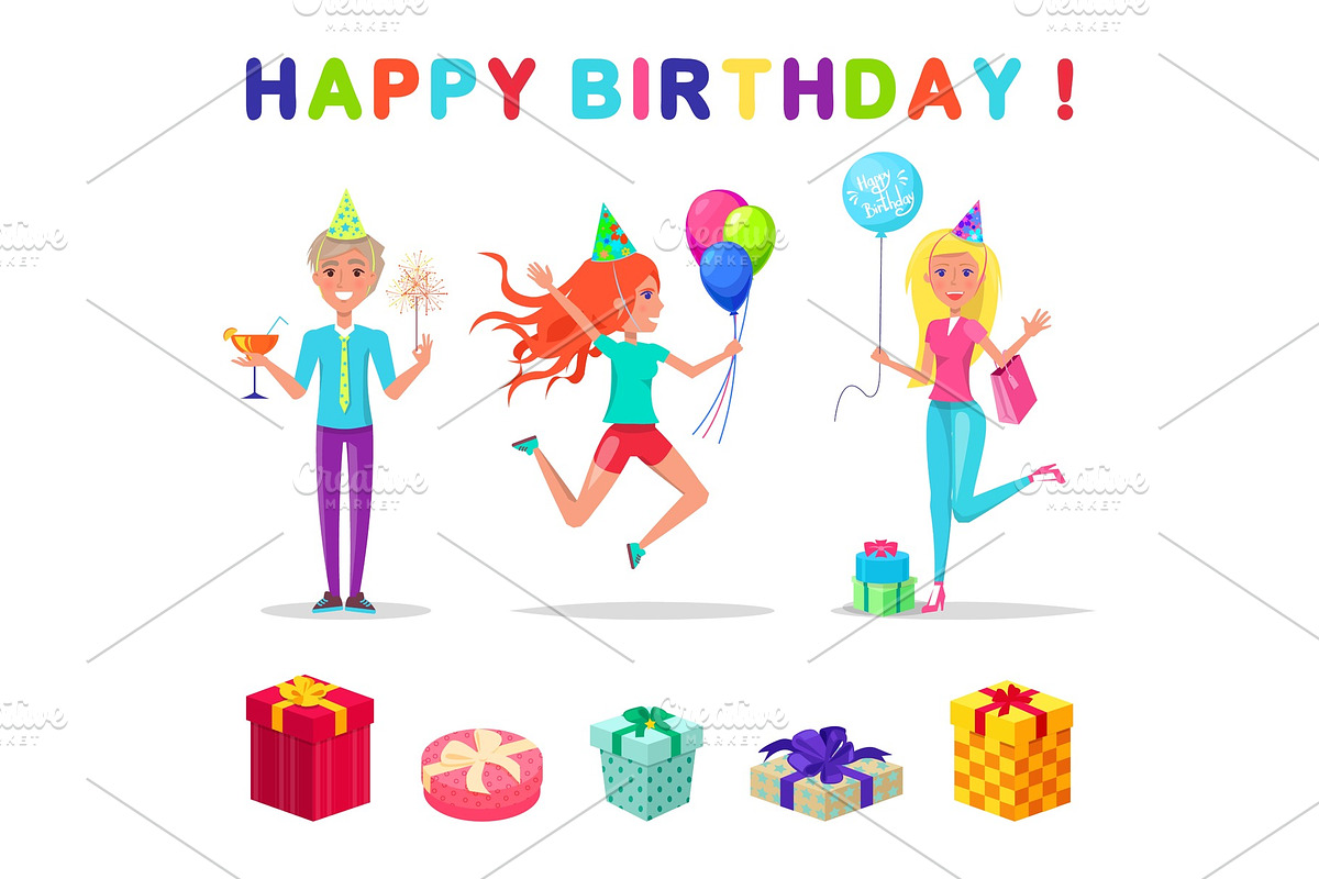 Happy Birthday Party, People in Illustrations - product preview 8