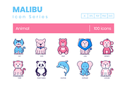 100 Animal Icons | Malibu Series
