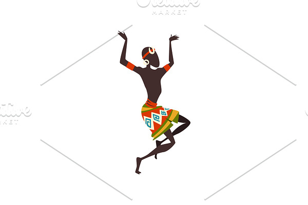 African Man Dancing Folk or Ritual