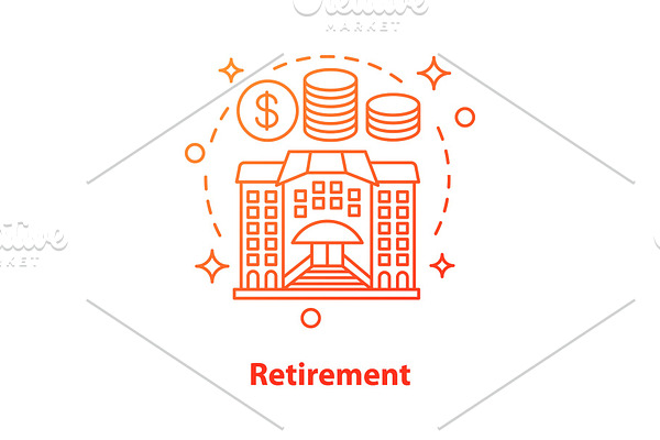 Retirement concept icon