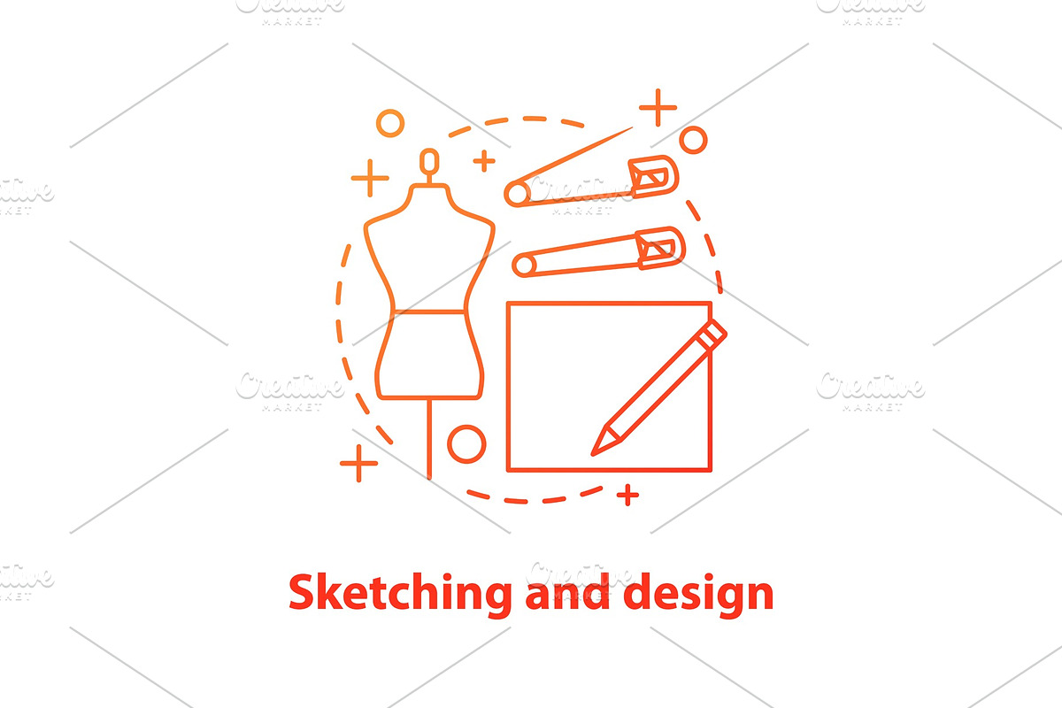 Clothes design sketches concept icon in Icons - product preview 8