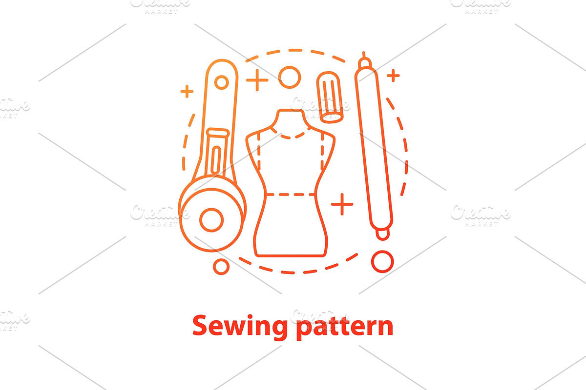 Sewing pattern creation concept icon in Icons - product preview 8