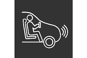 Autonomous car chalk icon