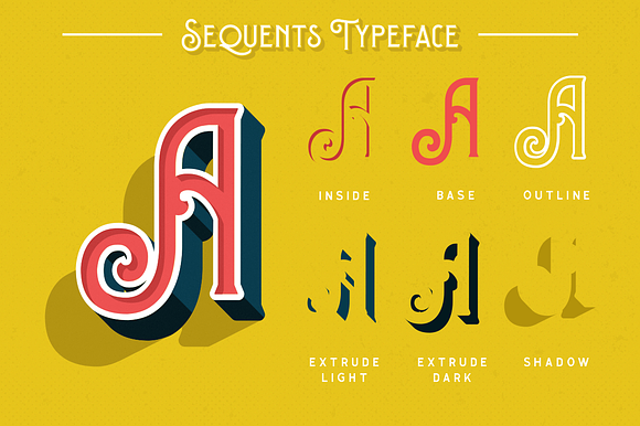 Sequents - Layered Font (+ORNAMENT) in Display Fonts - product preview 1
