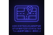 Car GPS navigator neon light icon