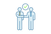 Successful business deal color icon