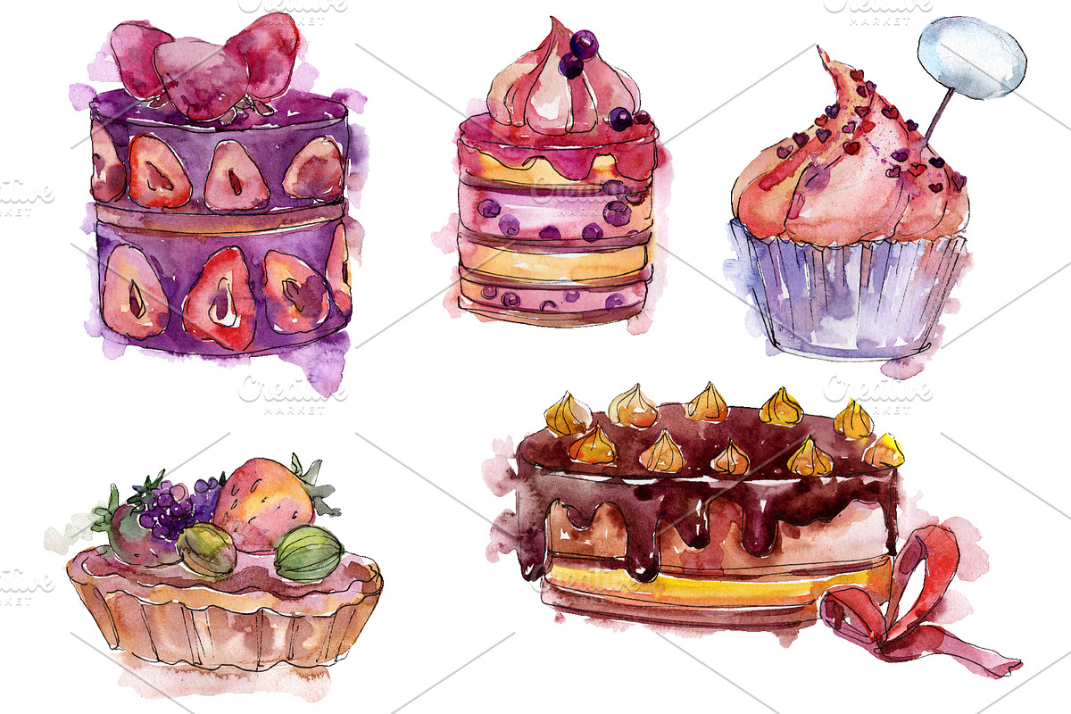 Catalan dessert Watercolor png in Illustrations - product preview 8
