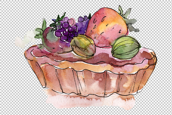 Catalan dessert Watercolor png in Illustrations - product preview 5