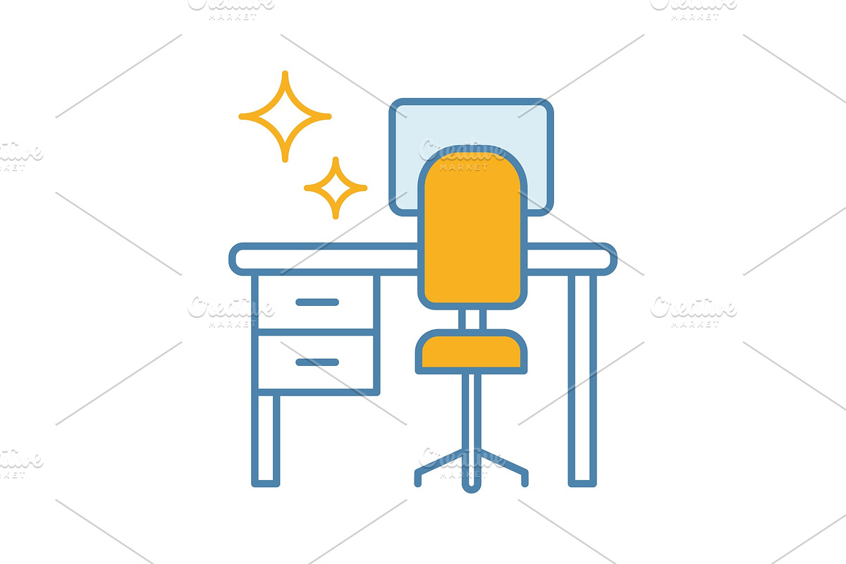 Cleaning table desk color icon in Icons - product preview 8