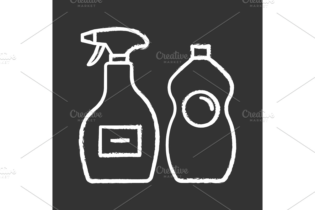 Cleaning chemicals chalk icon in Icons - product preview 8