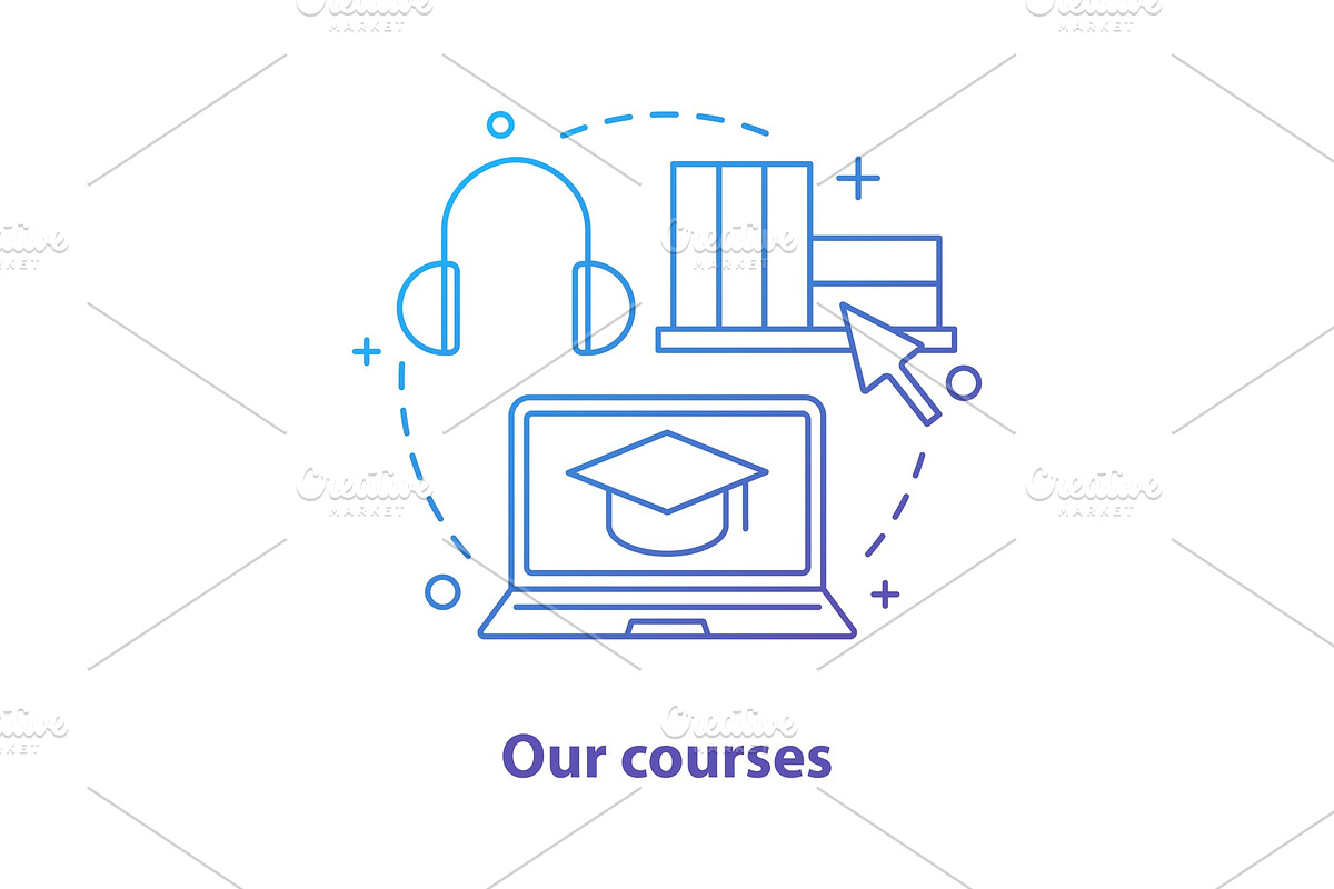 Online courses concept icon in Icons - product preview 8