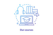 Online courses concept icon