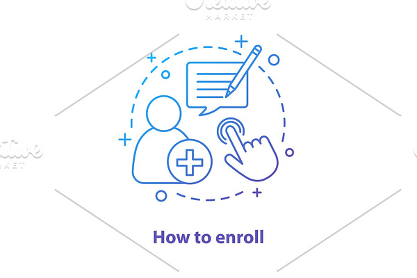 Enroll now concept icon