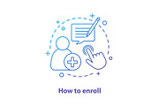 Enroll now concept icon