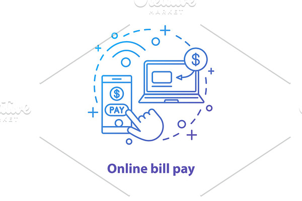 Online bill pay concept icon