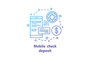 Mobile check deposit concept icon